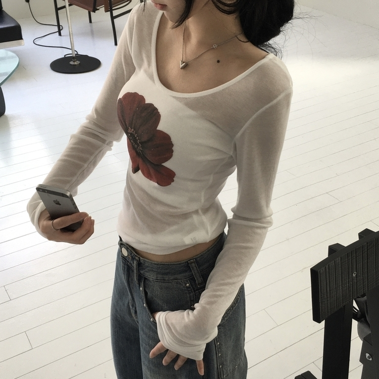 カメリ長袖Ｔシャツ WHITE