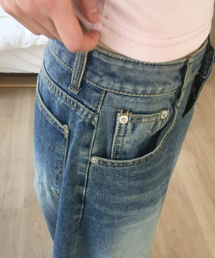 ウォッシングワイドバルーンデニムパンツ BLUE DENIM