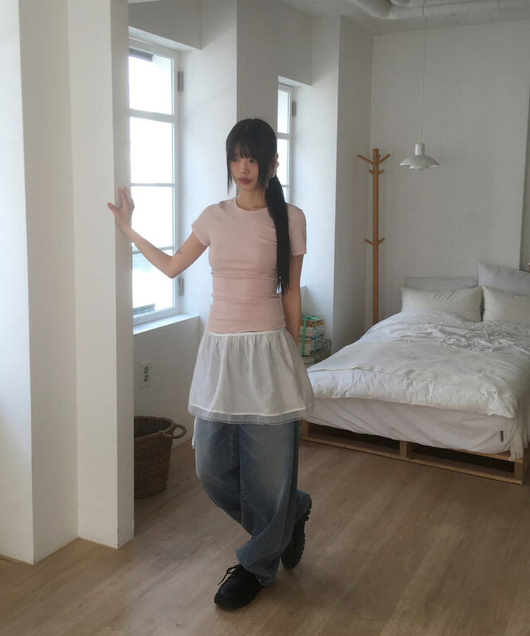 ウォッシングワイドバルーンデニムパンツ BLUE DENIM