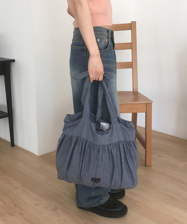 ウォッシングワイドバルーンデニムパンツ BLUE DENIM