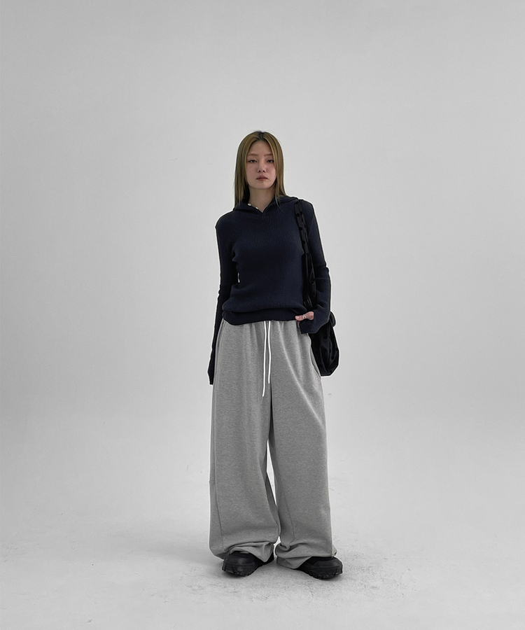 ボタンウォーマーフードニット(9color) NAVY