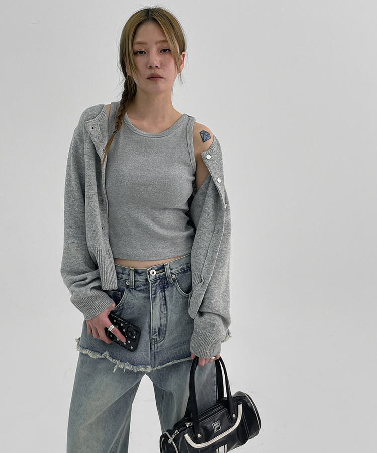 デイリーニットカーディガン GREY