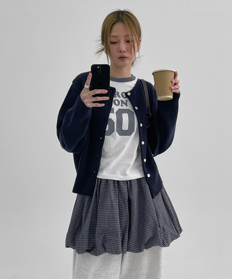 デイリーニットカーディガン NAVY