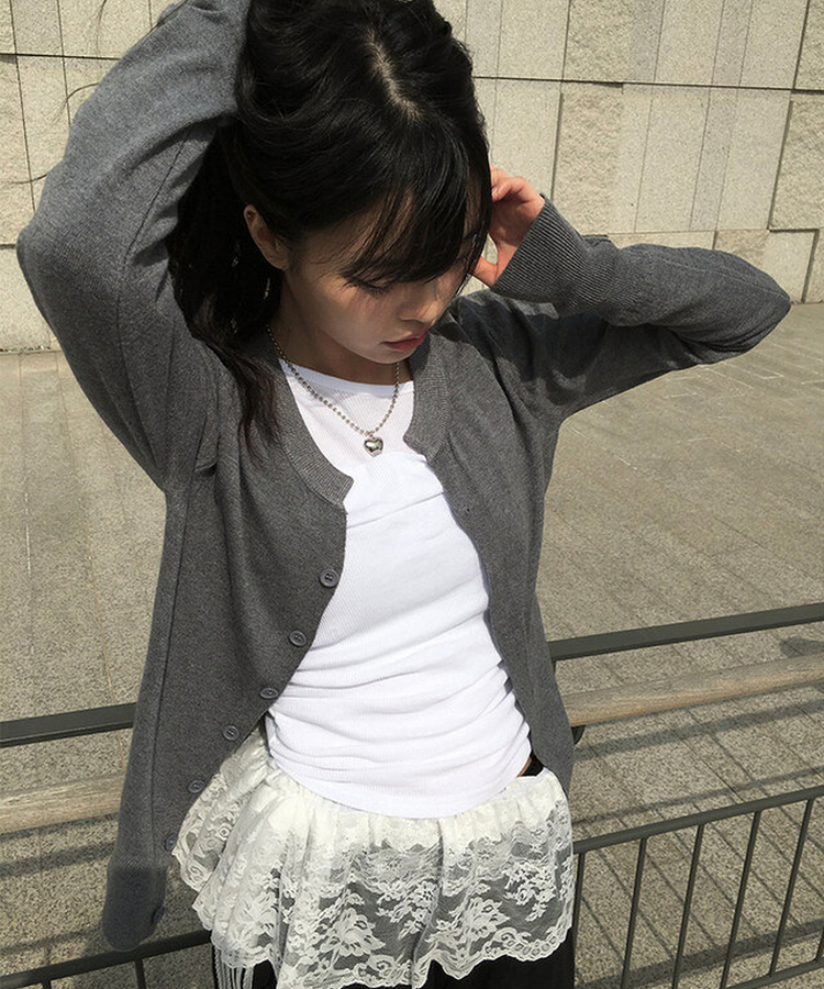デイリークロップカーディガン GREY