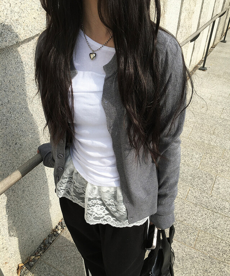 デイリークロップカーディガン GREY