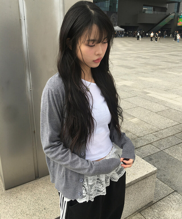デイリークロップカーディガン GREY