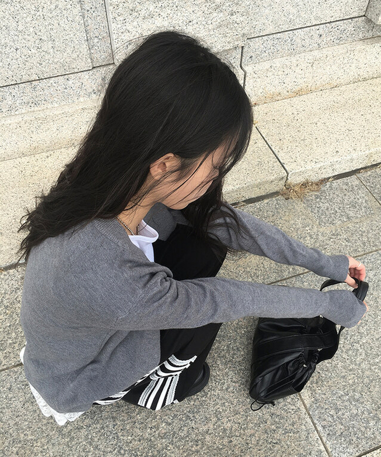 デイリークロップカーディガン GREY