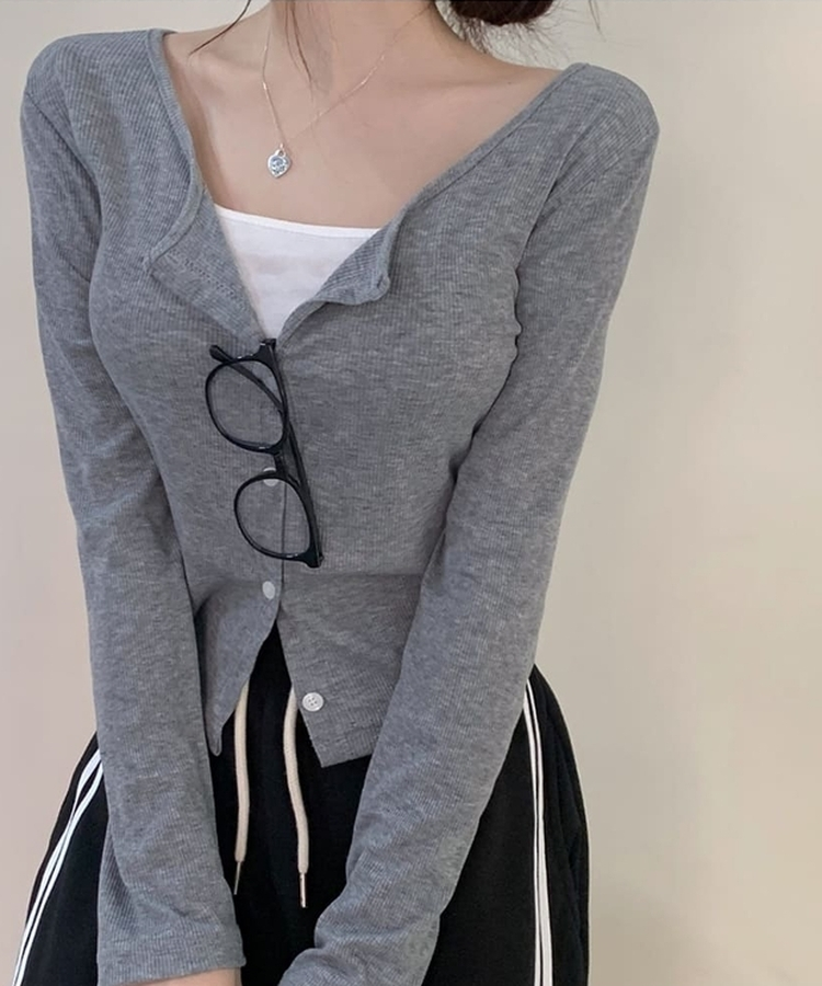 デイリーコットンカーディガン(5color) GREY