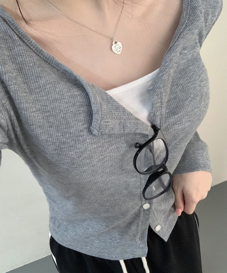 デイリーコットンカーディガン(5color) GREY