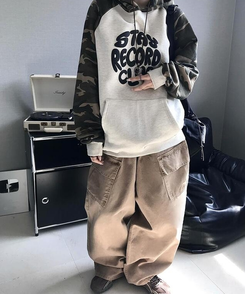 コットンパンツ ピグメントカーゴストリングパンツ BEIGE