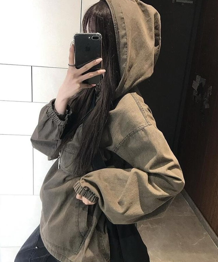 アノラックデニムフード BROWN