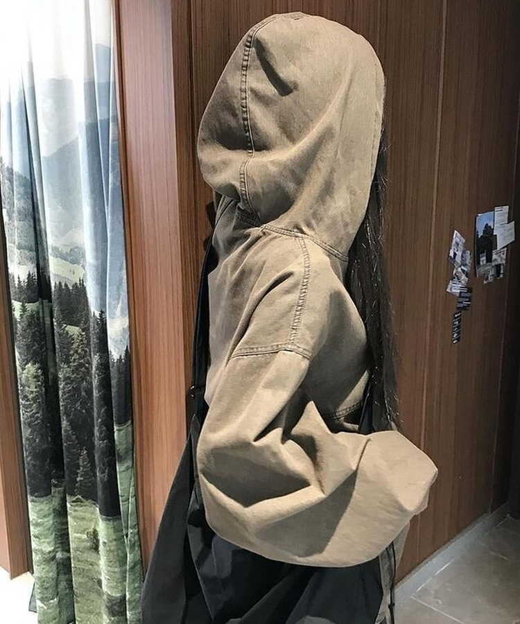 アノラックデニムフード BROWN