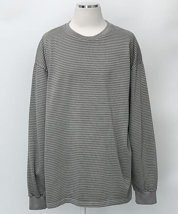 ピグメントストライプTシャツ
