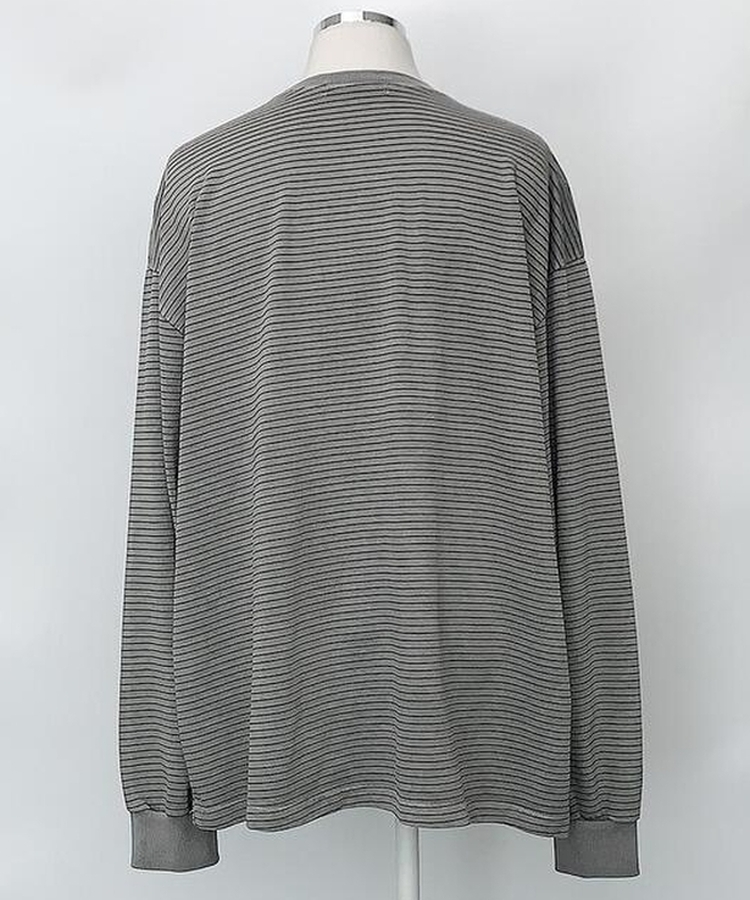 ピグメントストライプTシャツ