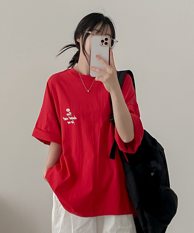 ウエイトレタリング半袖Tシャツ RED
