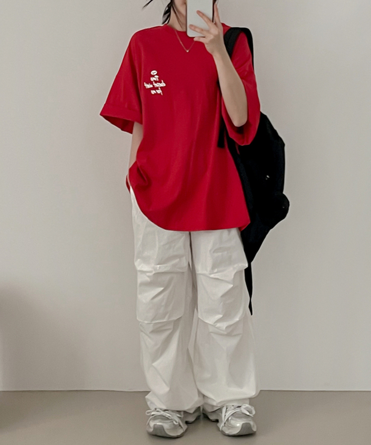 ウエイトレタリング半袖Tシャツ RED