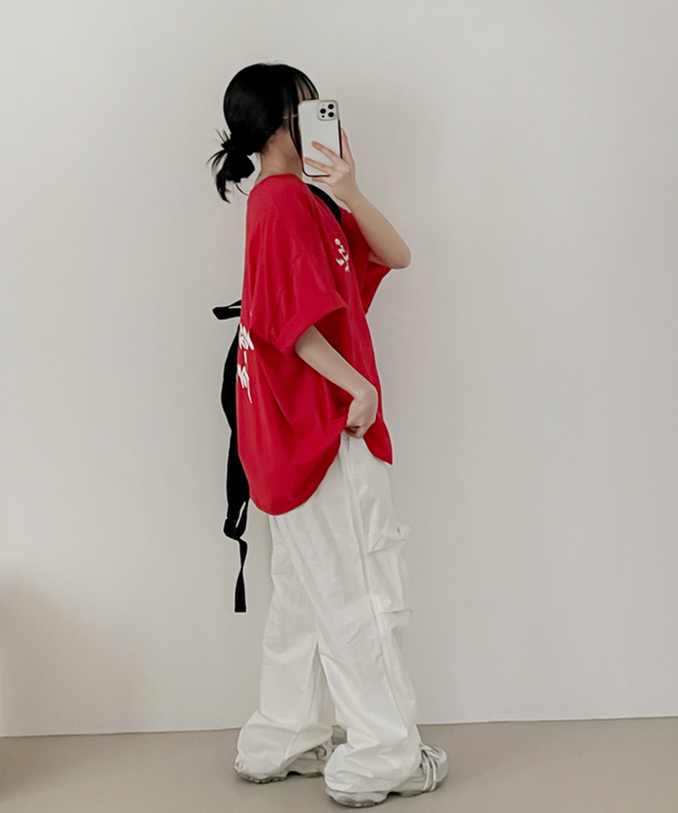 ウエイトレタリング半袖Tシャツ RED