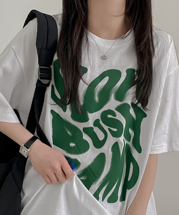 スローレタリング半袖Tシャツ WHITE