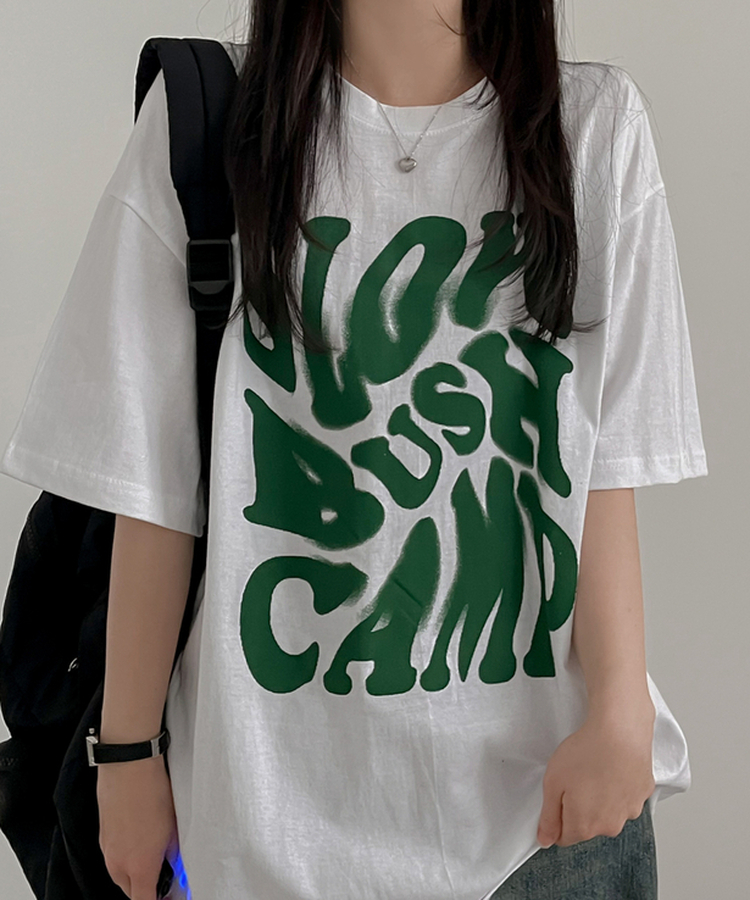 スローレタリング半袖Tシャツ WHITE