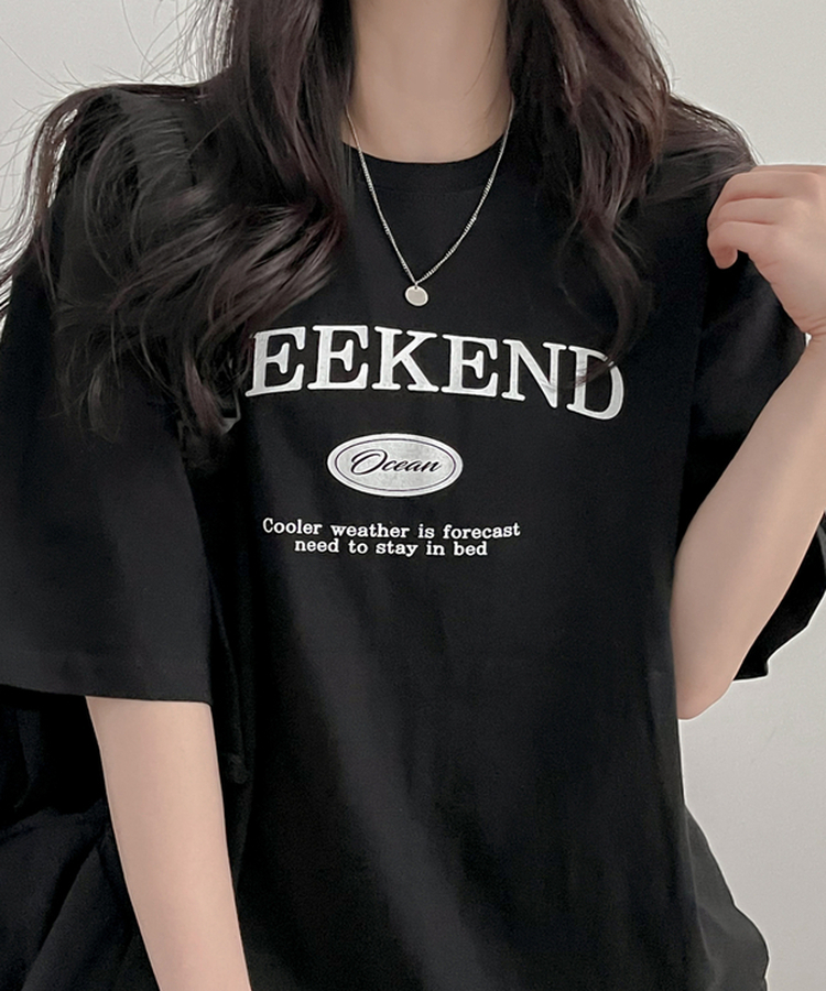 ステイレタリング半袖Tシャツ BLACK