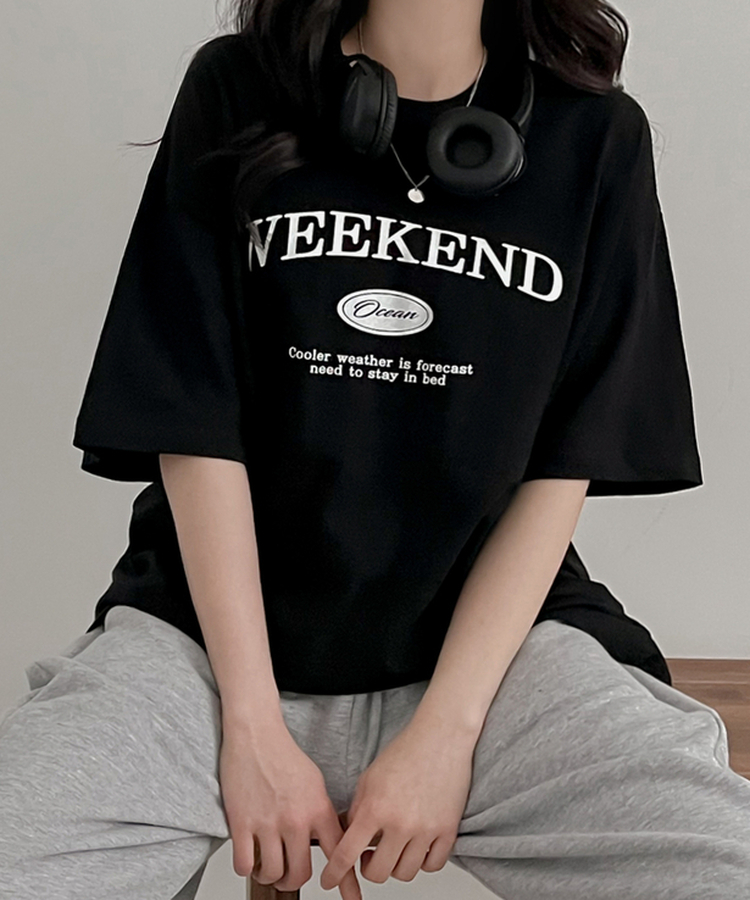 ステイレタリング半袖Tシャツ BLACK