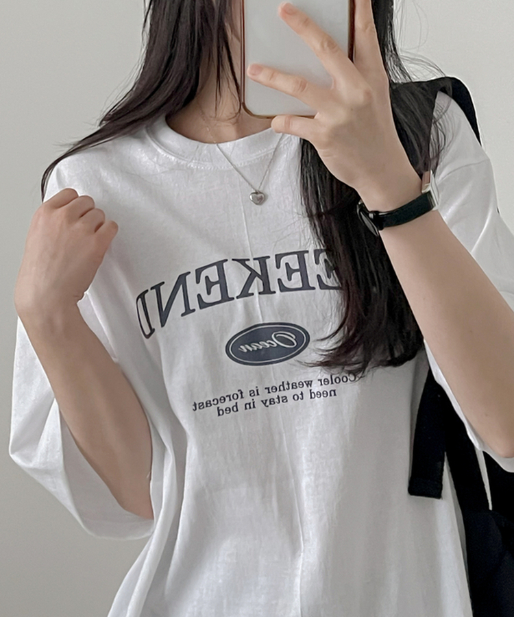 ステイレタリング半袖Tシャツ WHITE