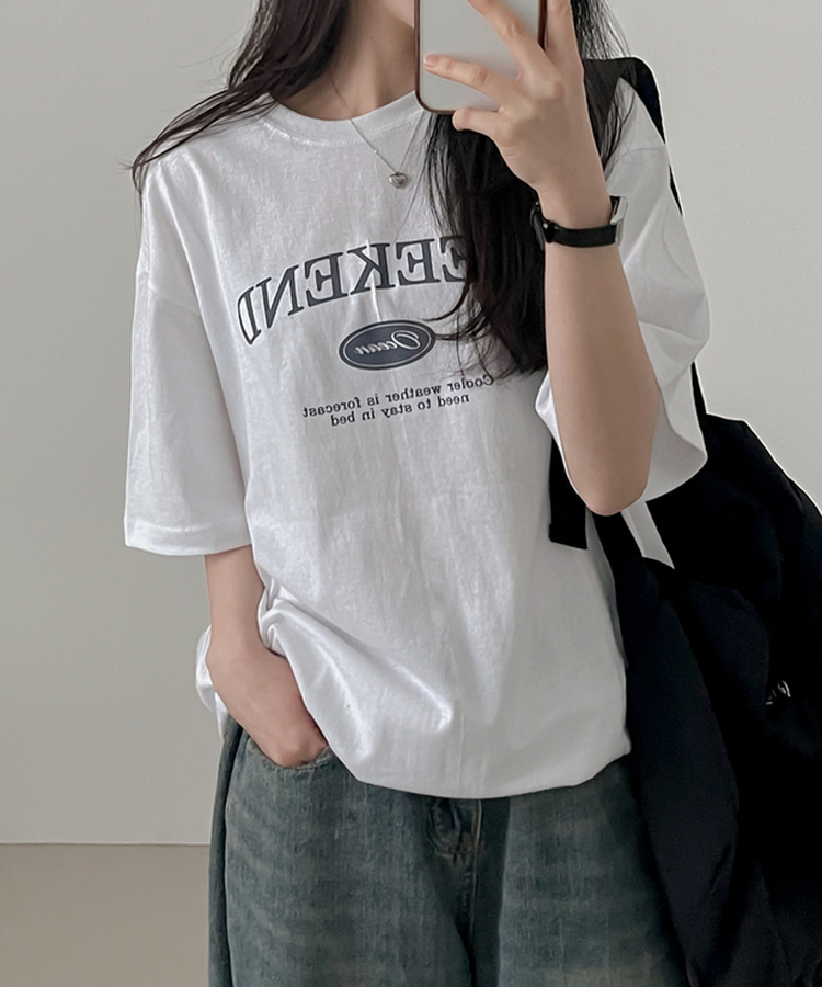 ステイレタリング半袖Tシャツ WHITE