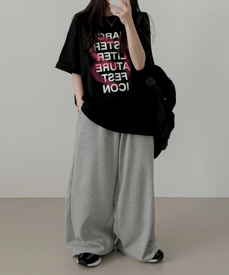 アイコンオーバーフィット半袖Tシャツ BLACK