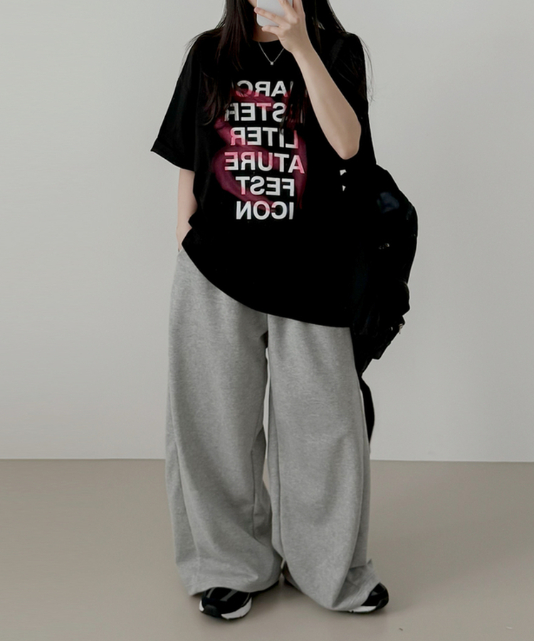アイコンオーバーフィット半袖Tシャツ BLACK