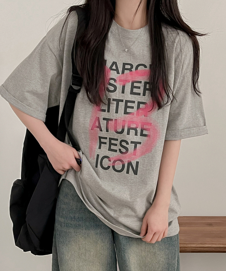 アイコンオーバーフィット半袖Tシャツ GREY