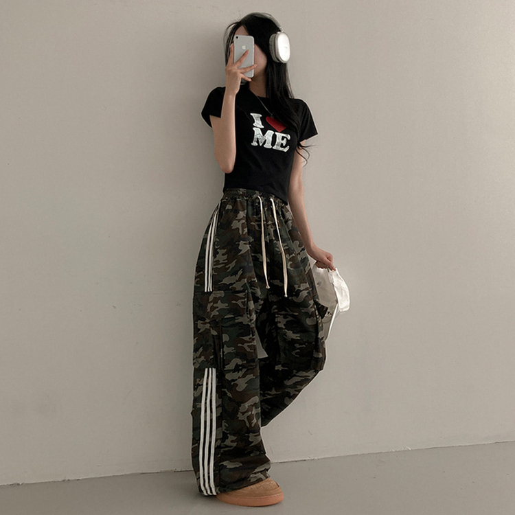 ラインミリタリーワイドバンディングパンツ CAMO