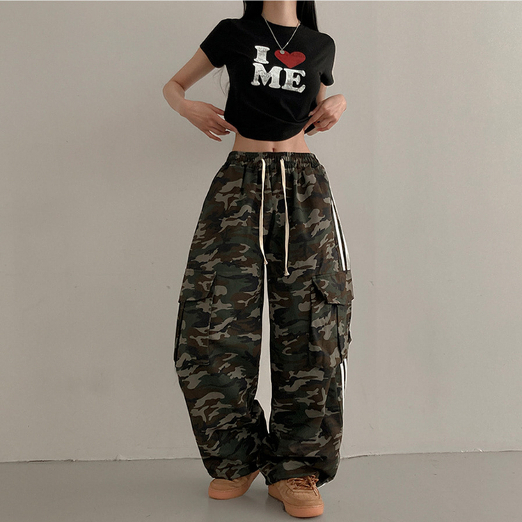 ラインミリタリーワイドバンディングパンツ CAMO