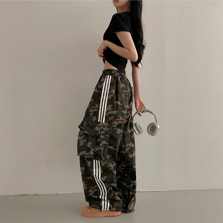 ラインミリタリーワイドバンディングパンツ CAMO