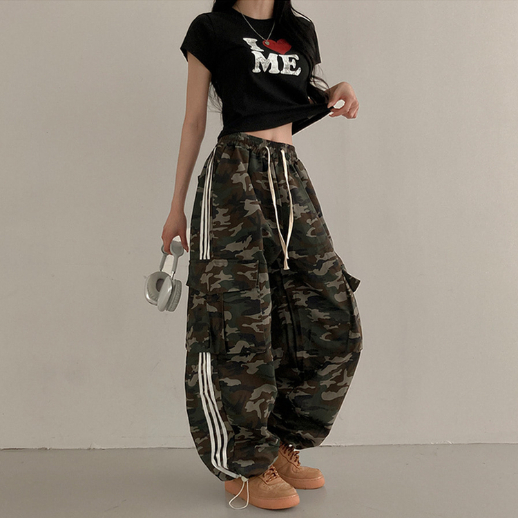 ラインミリタリーワイドバンディングパンツ CAMO