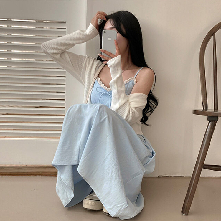 リボンフリルワンピース SKY BLUE
