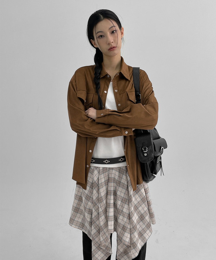 コレッジスエードシャツ BROWN