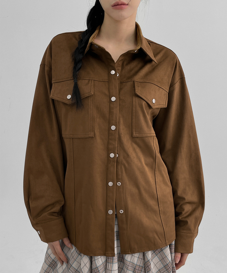 コレッジスエードシャツ BROWN
