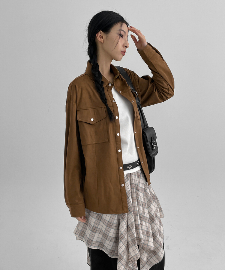 コレッジスエードシャツ BROWN
