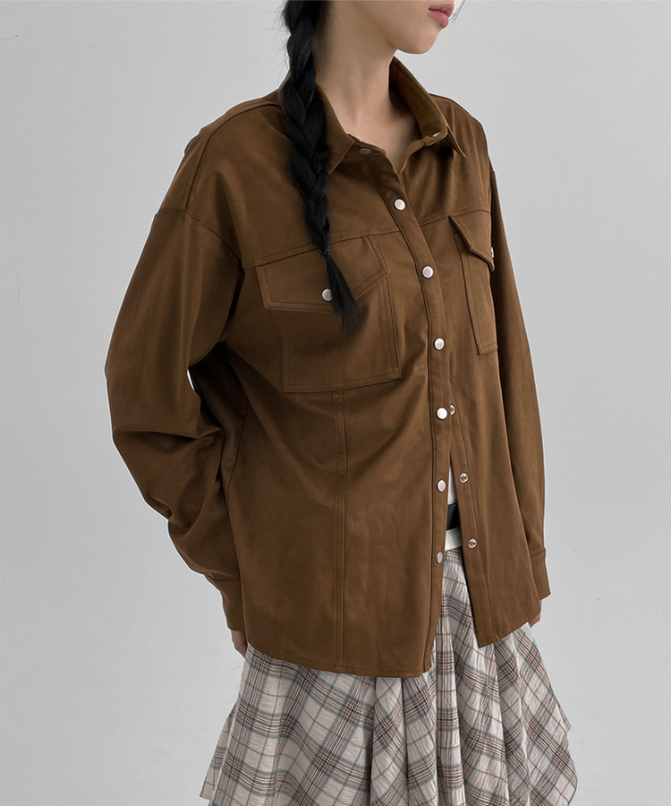 コレッジスエードシャツ BROWN