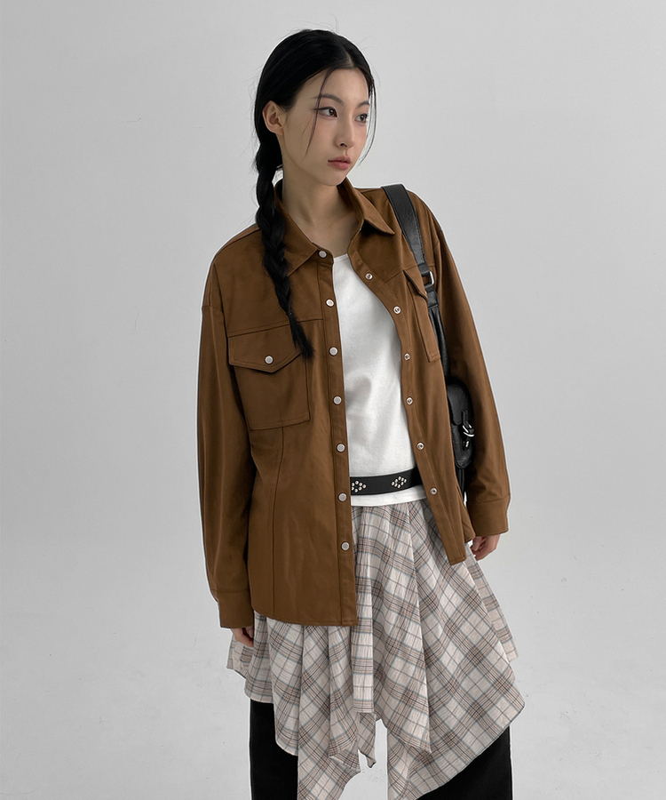 コレッジスエードシャツ BROWN