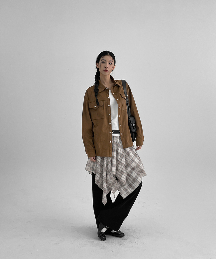 コレッジスエードシャツ BROWN
