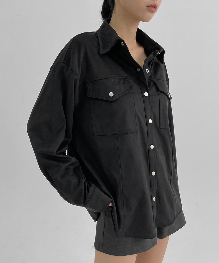 コレッジスエードシャツ BLACK