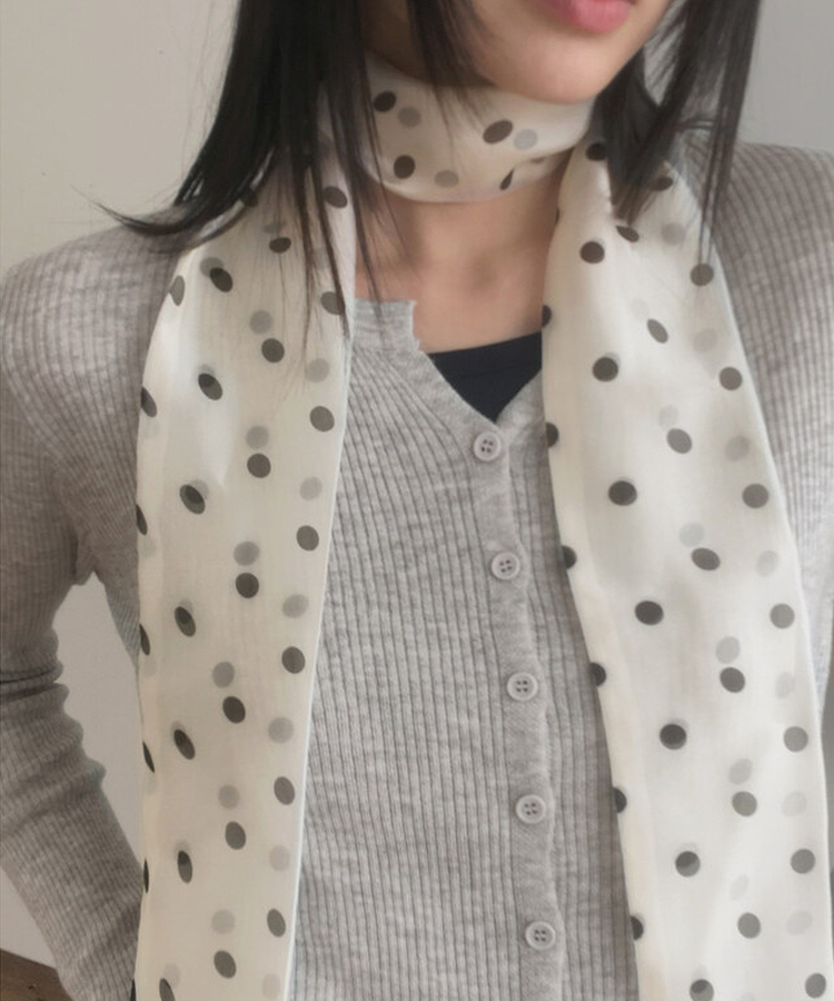 ドットシースルースカーフ WHITE