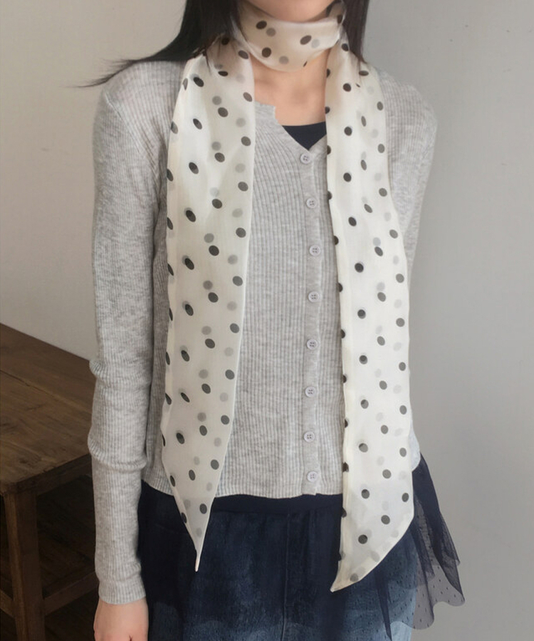ドットシースルースカーフ WHITE
