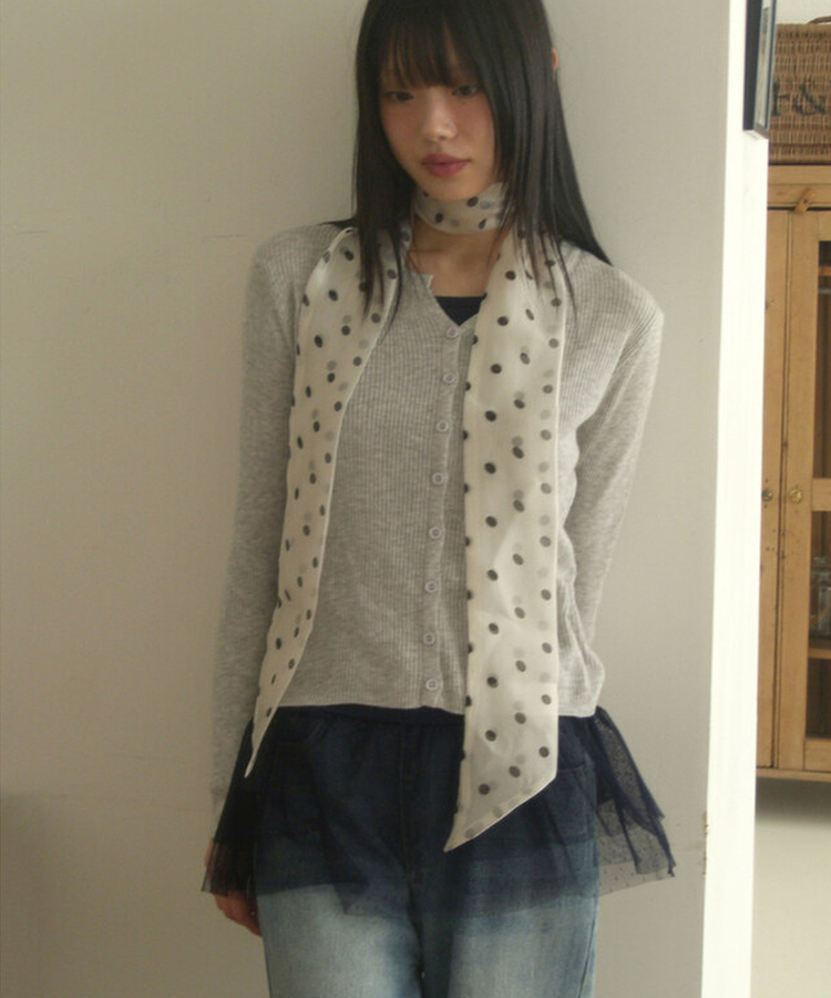 ドットシースルースカーフ WHITE