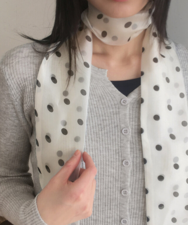 ドットシースルースカーフ WHITE