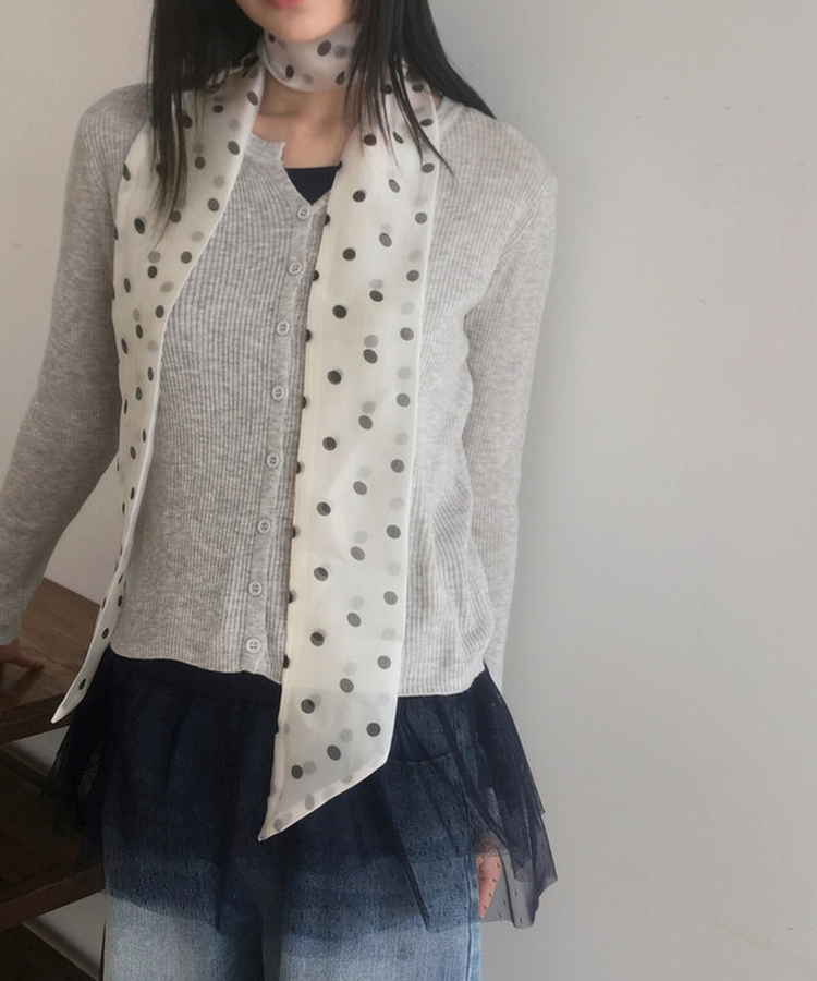 ドットシースルースカーフ WHITE