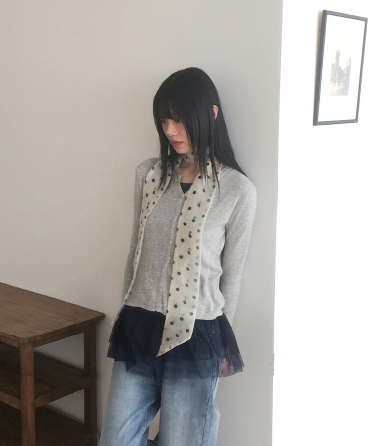 ドットシースルースカーフ WHITE