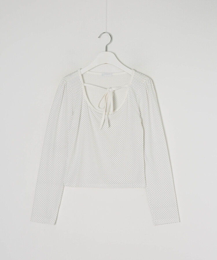 엔젤 도트 리본 긴팔티