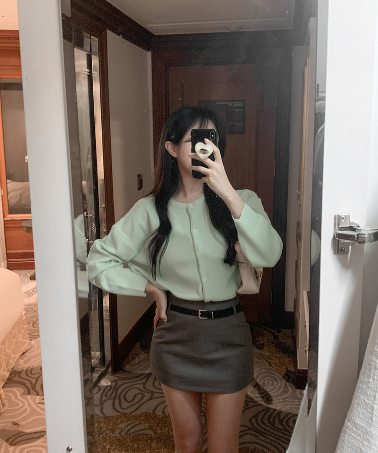 【ベルト付き】ロエルミニスカートパンツ GRAY